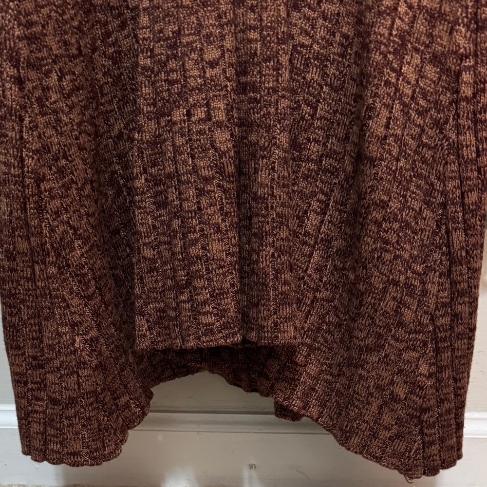 AFRM Skye Cutout Ribbed-Knit Midi Dress in MARLED PORT ROYALE - Picture 9 of 11